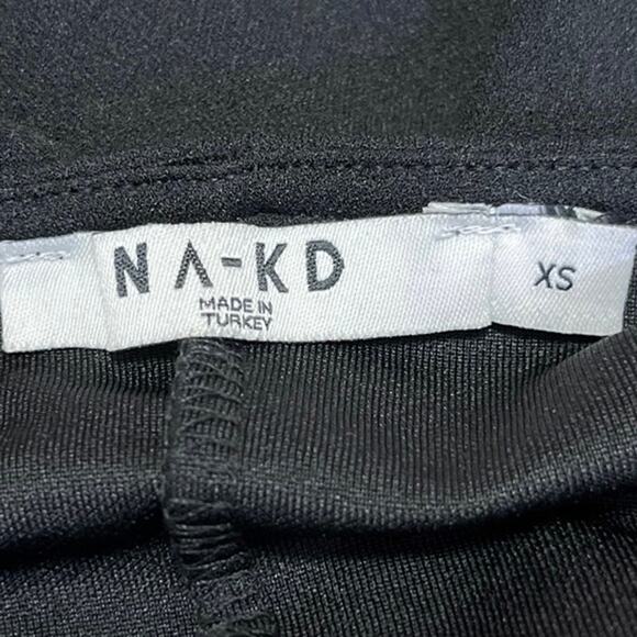 NA-KD Black Sleeveless Rose Halter High Neck Slit Midi Maxi Bodycon Dress XS - Picture 5 of 6